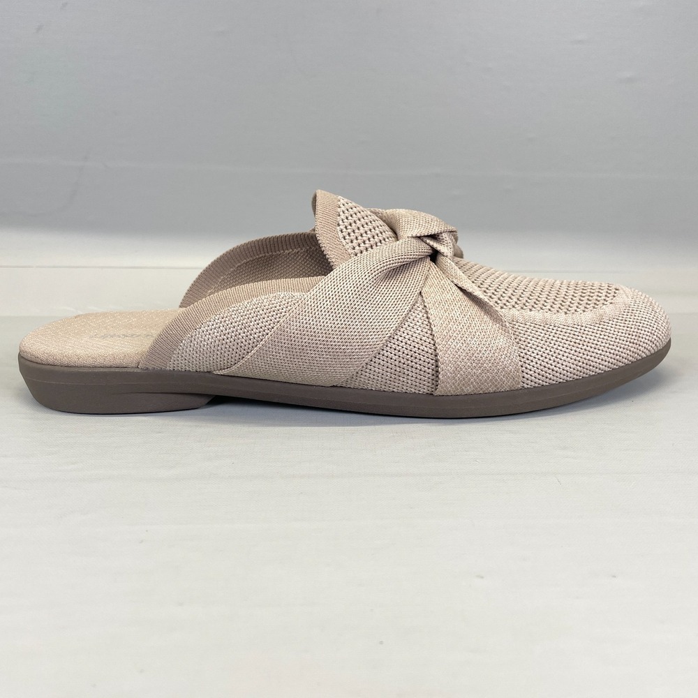 BZEES Lifestride Kissed Mule Shoes Womens Size 11 M Taupe Mesh Slip On Comfort